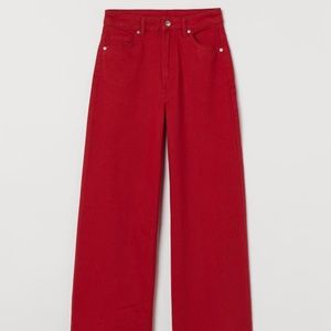 H&M Cherry Red Wide Leg Pants 🍒 | Size 10